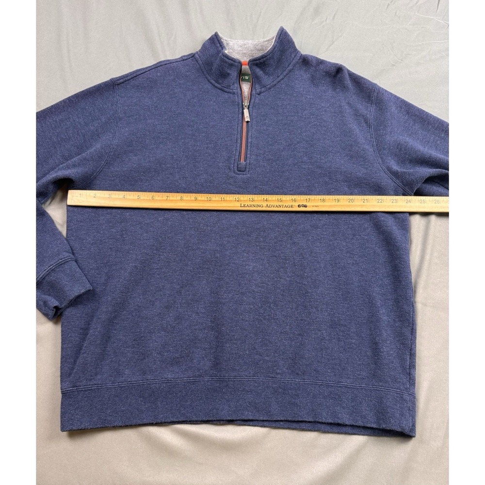 Orvis 1/4 Zip Pullover Sweater Pima Cotton Mens Large Navy Casual Comfy Outdoor - Picture 5 of 13
